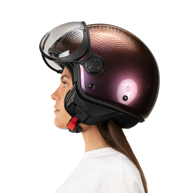 Casco JET A-Ventura Cameleon Magenta Cangiante Monocromo di MM Independent