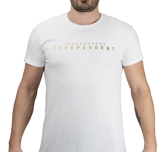T-shirt blanc écrit "Independent"