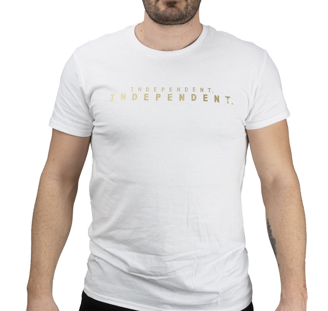 T-shirt blanc écrit "Independent"
